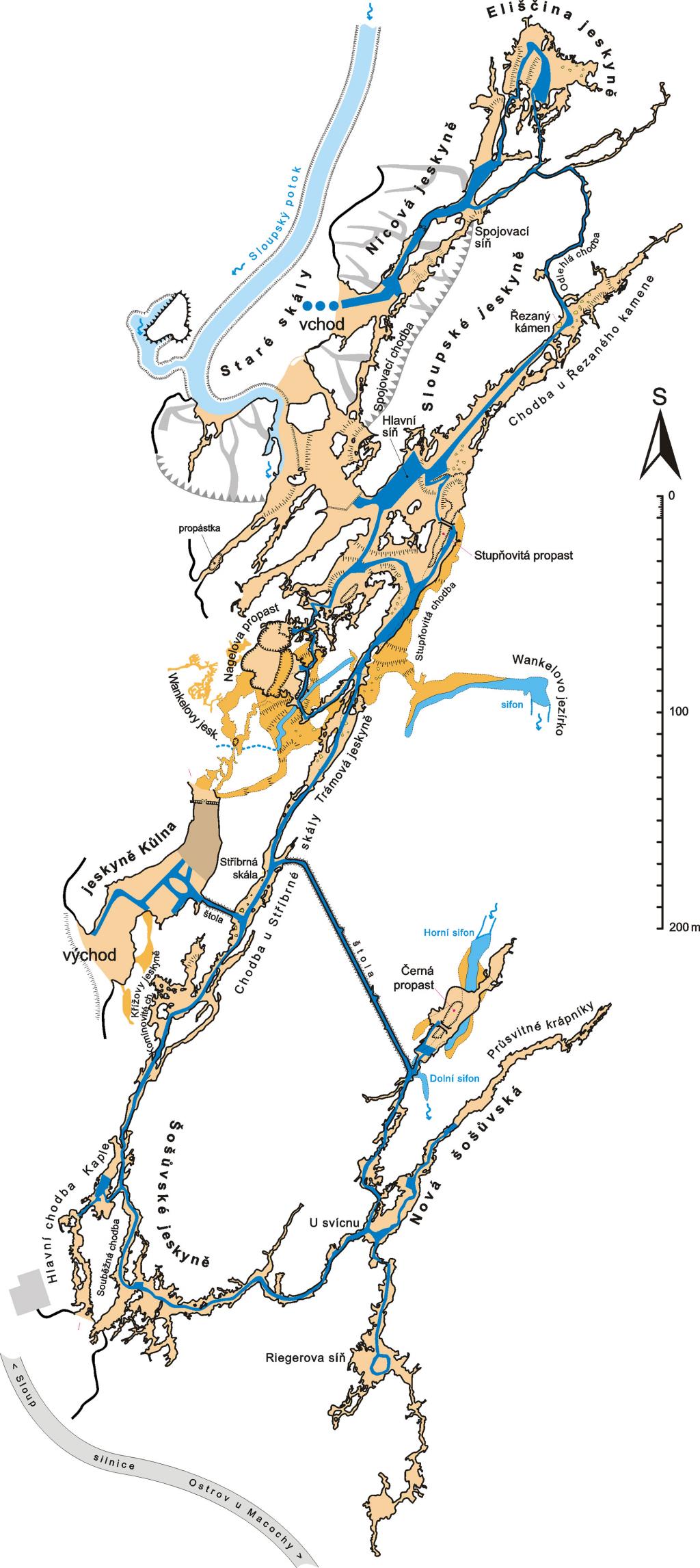 Sloupsko-šošůvské jeskyně - mapa