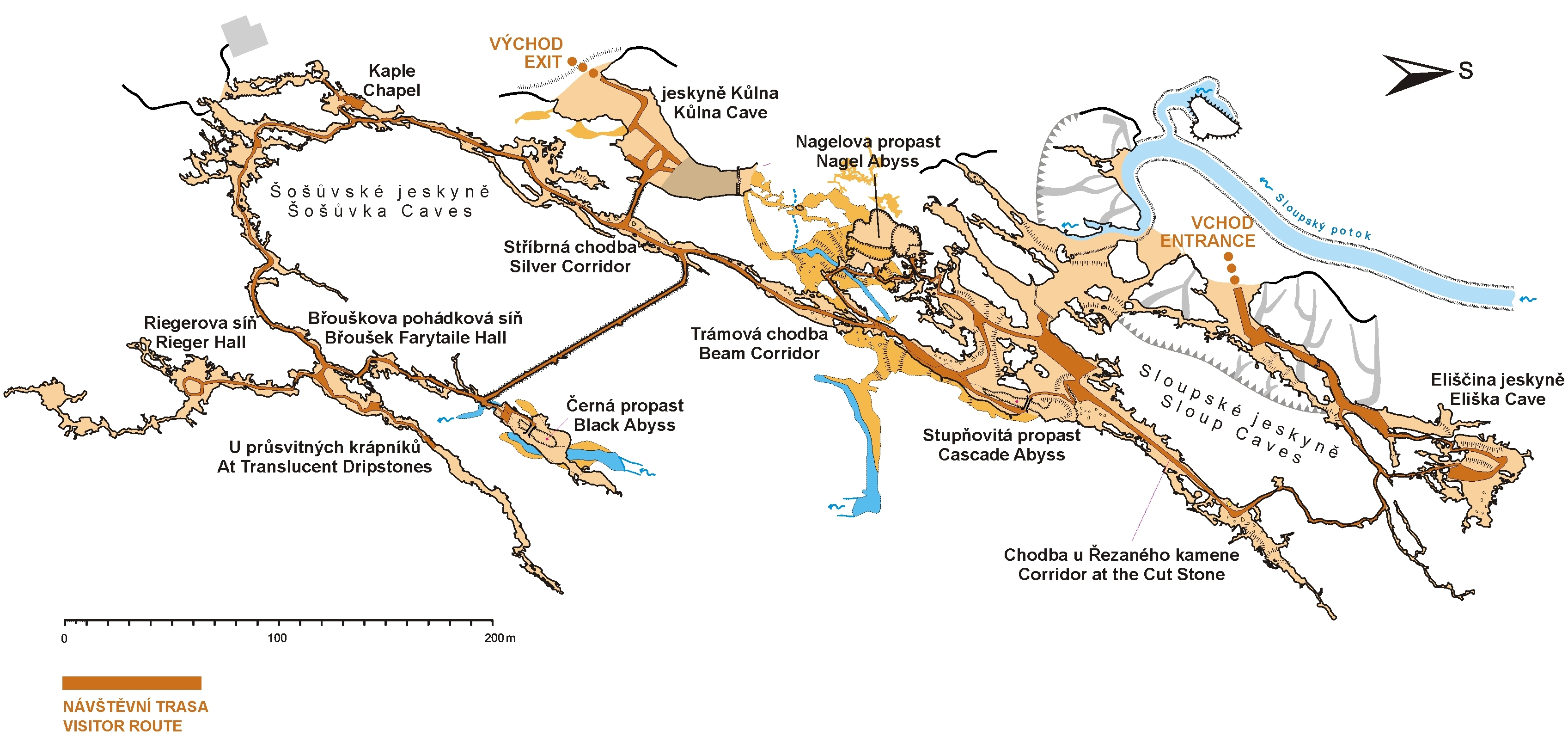 Sloupsko-šošůvské jeskyně - map