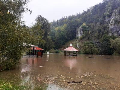 Povodeň u Sloupsko-šošůvských jeskyní, říjen 2020