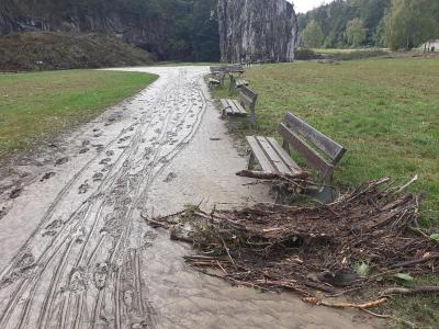Povodeň u Sloupsko-šošůvských jeskyní, říjen 2020