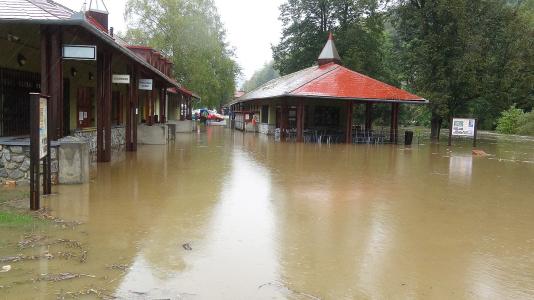 Povodeň u Sloupsko-šošůvských jeskyní, říjen 2020